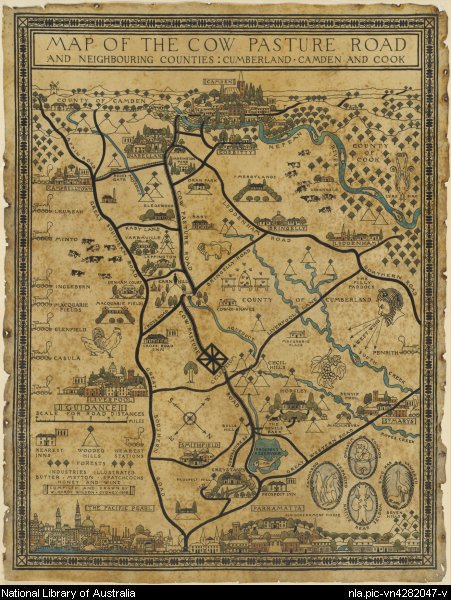 Map of Cow Pasture Rd by William Wilson 1919 courtesy of National Library of Australia